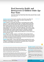 Efeito da insegurança alimentar no desenvolvimento infantil